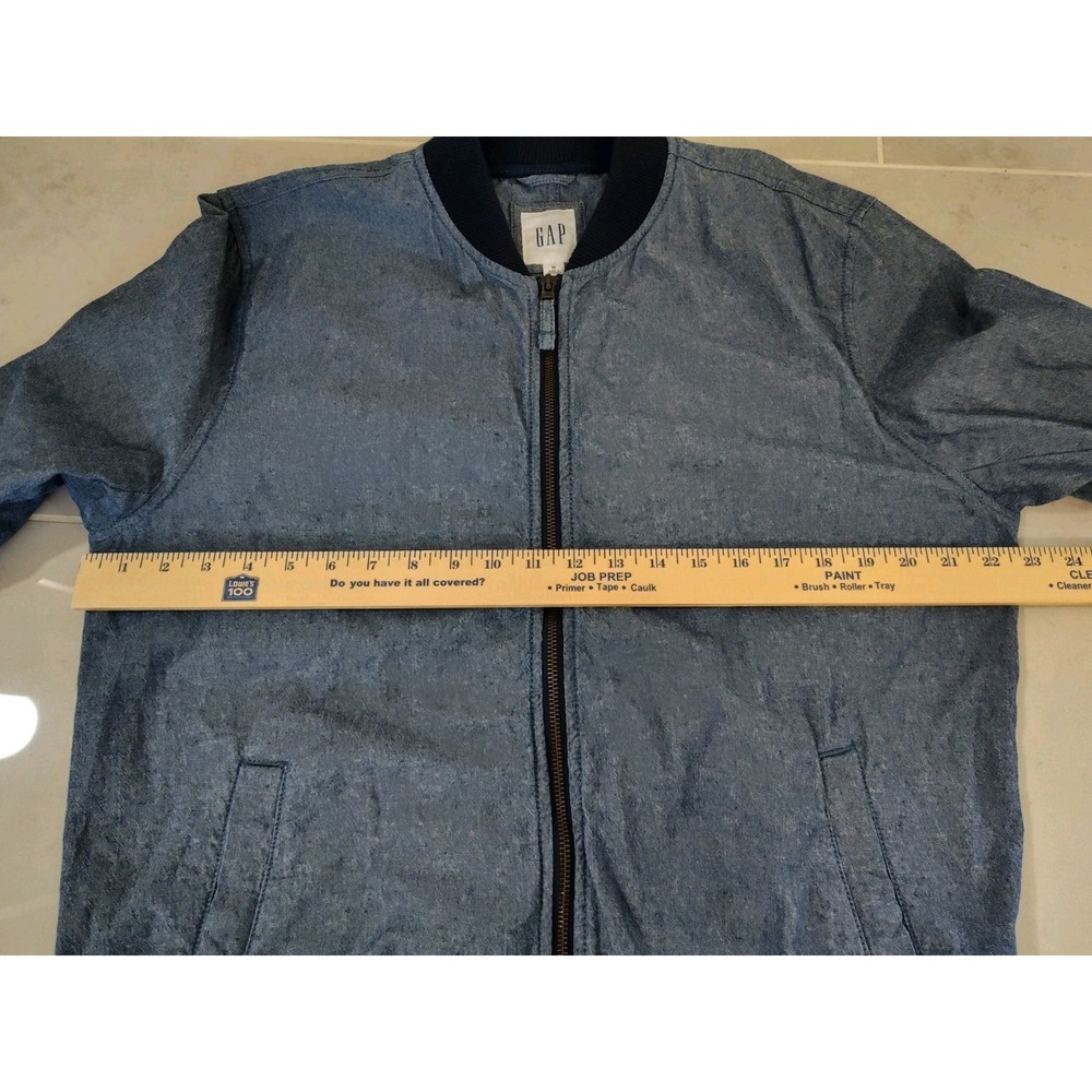 Gap Mens Lightweight Chambray Denim Bomber Jacket Sz M - Picture 5 of 7